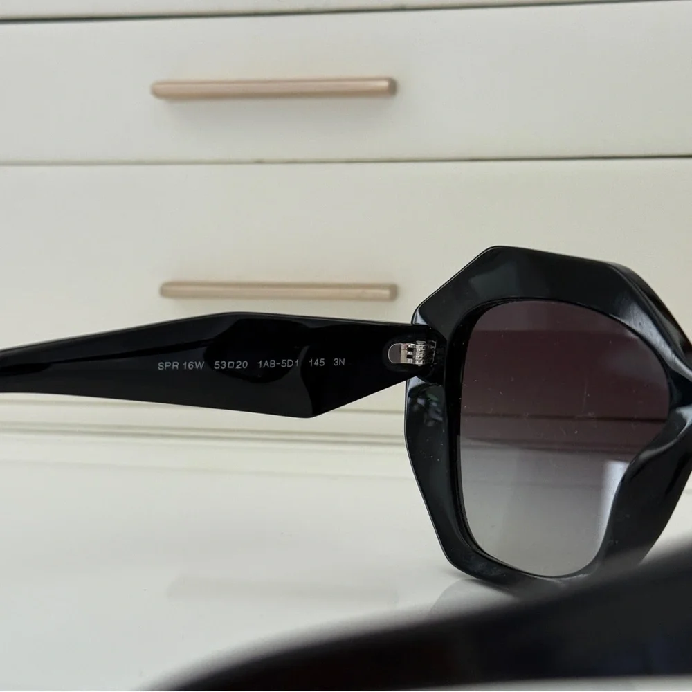 Prada Black Oversized Geometric Sunglasses - Picture 10 of 14